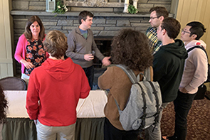 TPCB students network with alumni Dr. Elizabeth George Cisar and Dr. Paul Dossa