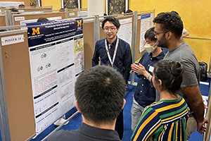 TPCB student Yuanhuang Chen presents a poster on his Master's research from the University of Michigan at the 2022 Tri-I Chemical Biology Symposium