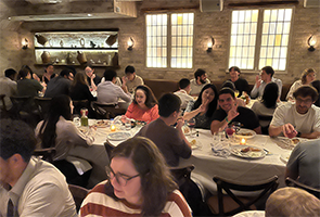 TPCB students enjoy dinner after the 2024 Tri-I Chemical Biology Symposium