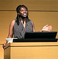 TPCB student Nicole Walker gives a seminar at the 2025 Tri-Institutional Chemical Biology Symposium