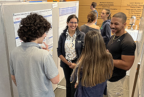 Weill Cornell Pharmacology student Pooja Pandya discusses her research  at the 2025 Tri-Institutional Chemical Biology Symposium
